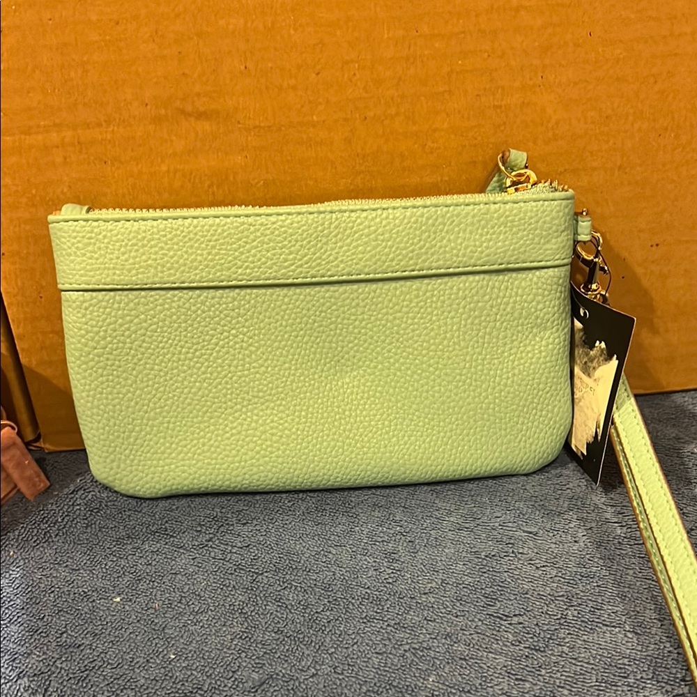 Nanette Lepore Light Green Wristlet with Gold Accents - Picture 4 of 7